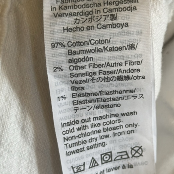 Madewell White Denim High Rise Cut Off Shorts Size 27 - Picture 7 of 7